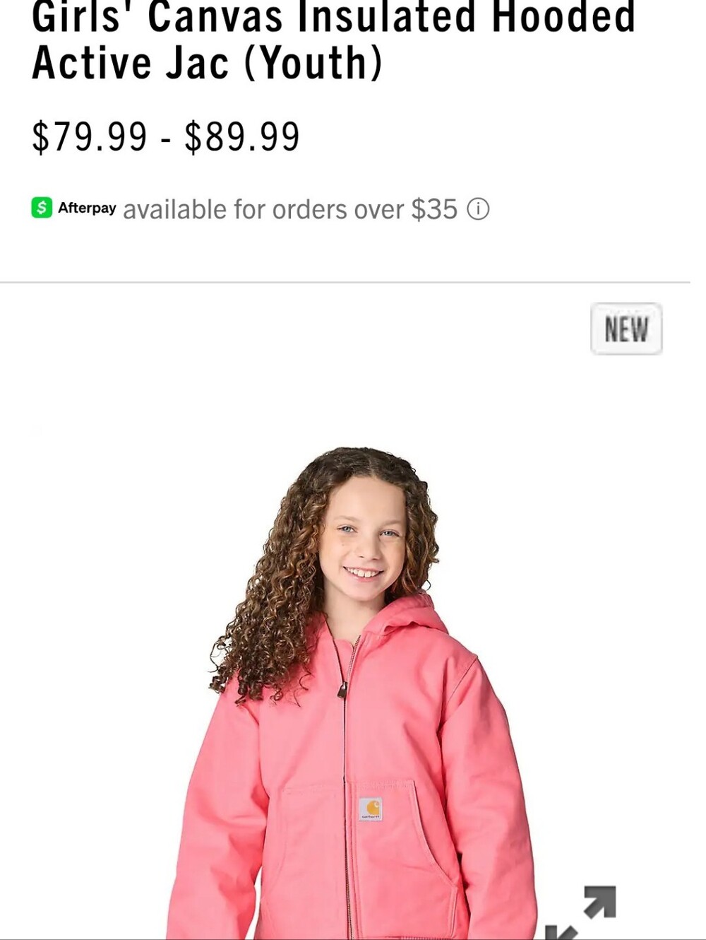 Carhartt Kids Hooded Puffer Jacket - Pink - Picture 6 of 6